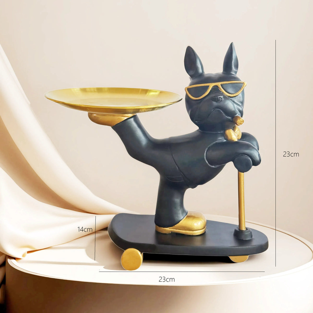 Cool French Bulldog Tray Statue Creative Resin Entryway Key Holder & Coffee Table Decor