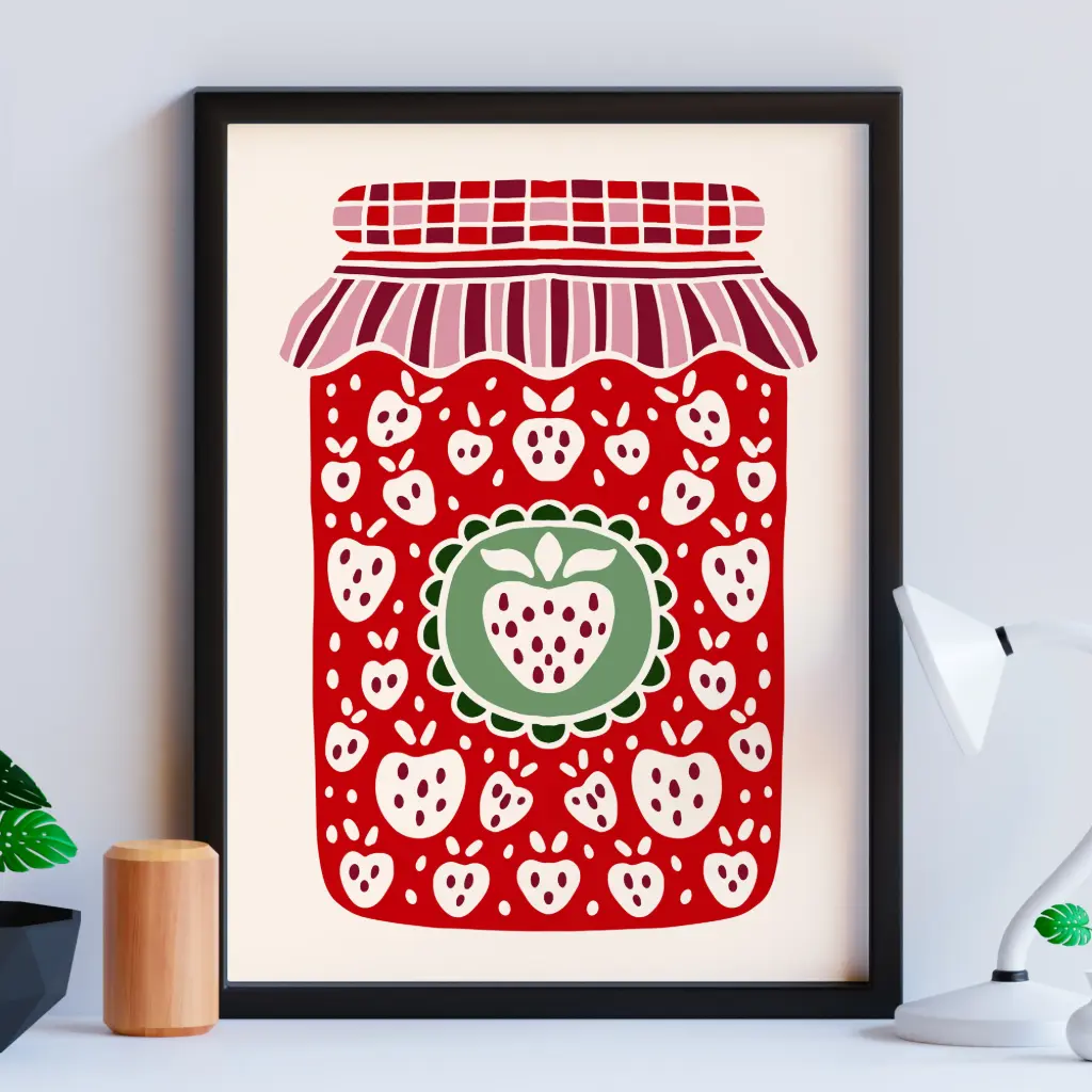 Vibrant Berry Bliss Wall Art Collection – Modern Framed Prints for Home & Kitchen Decor (Art-1, 12"x16")