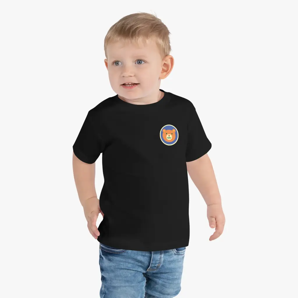 Cute Bear Badge Kids T-Shirt (2T)