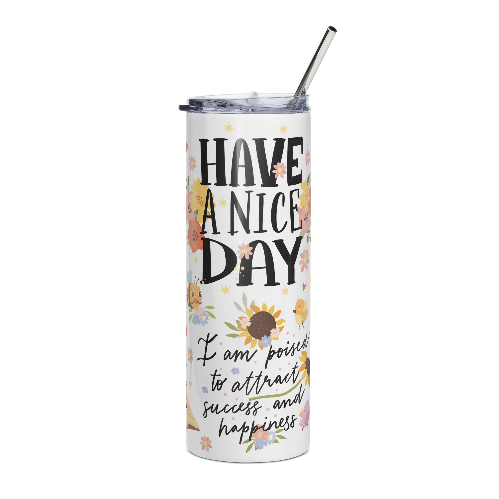 stainless-steel-tumbler-white-front-6a6f02bb9882a.jpg Stainless steel tumbler - Image 1